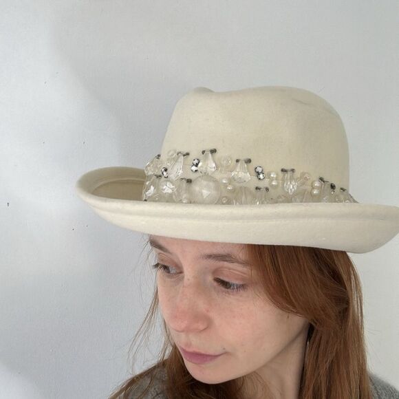 Vintage 70s/80s YSL Yves Saint Laurent Jeweled Fedora main image 14